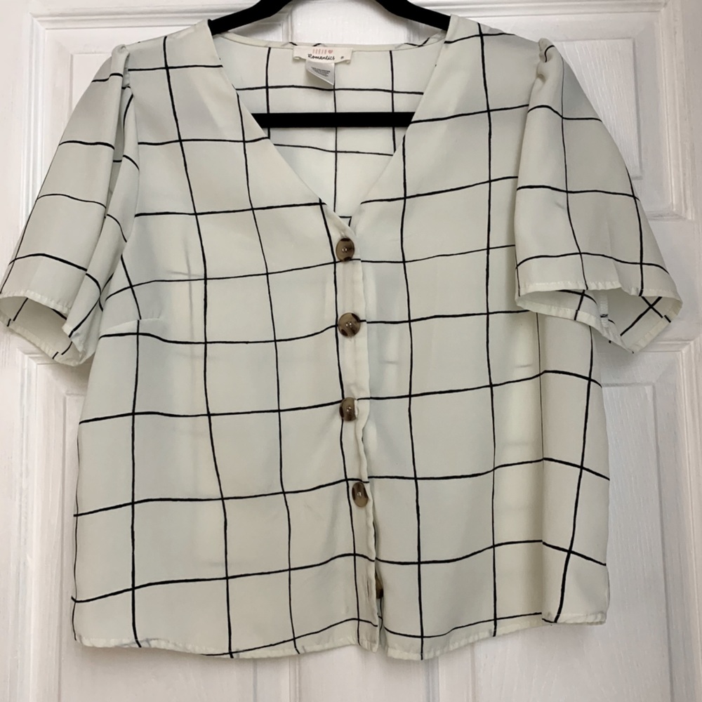 Button down checkered crop top